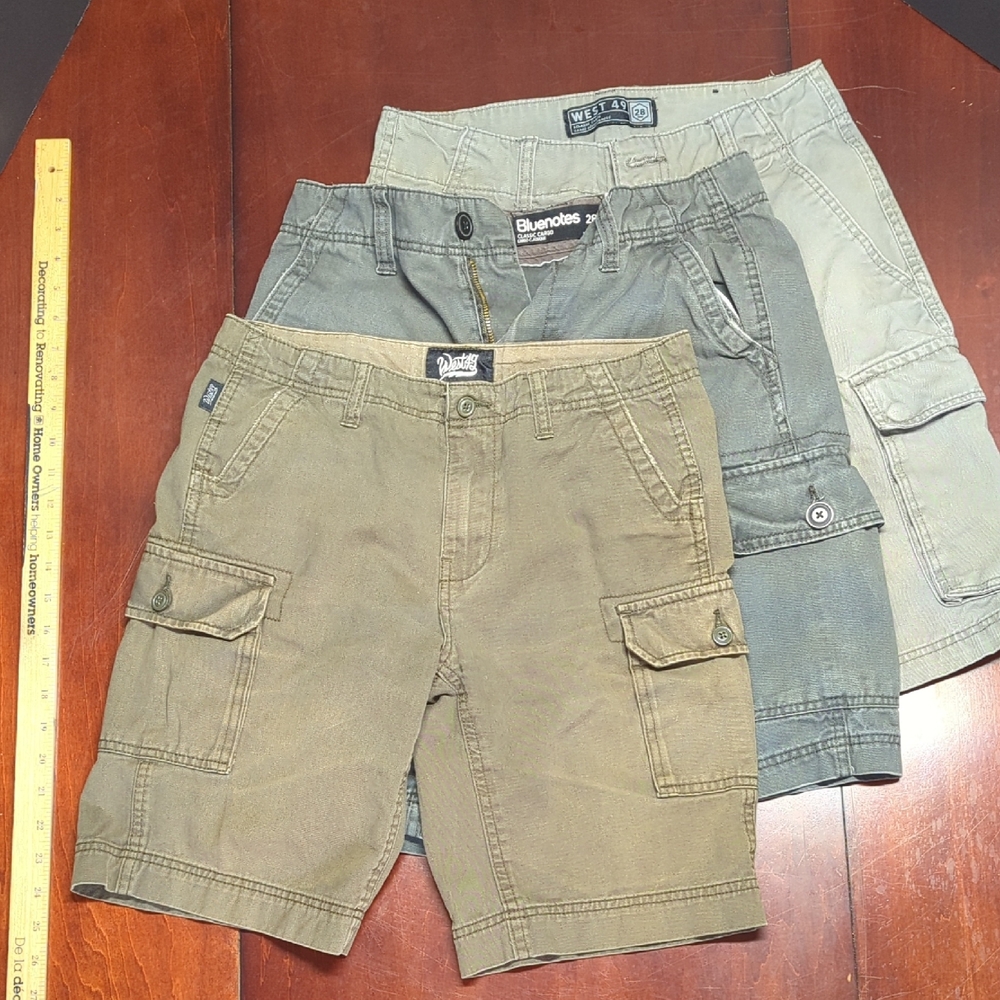 Bluenotes And West49 Boys Cargo Shorts - Size 14/28 3 Pair Lot.